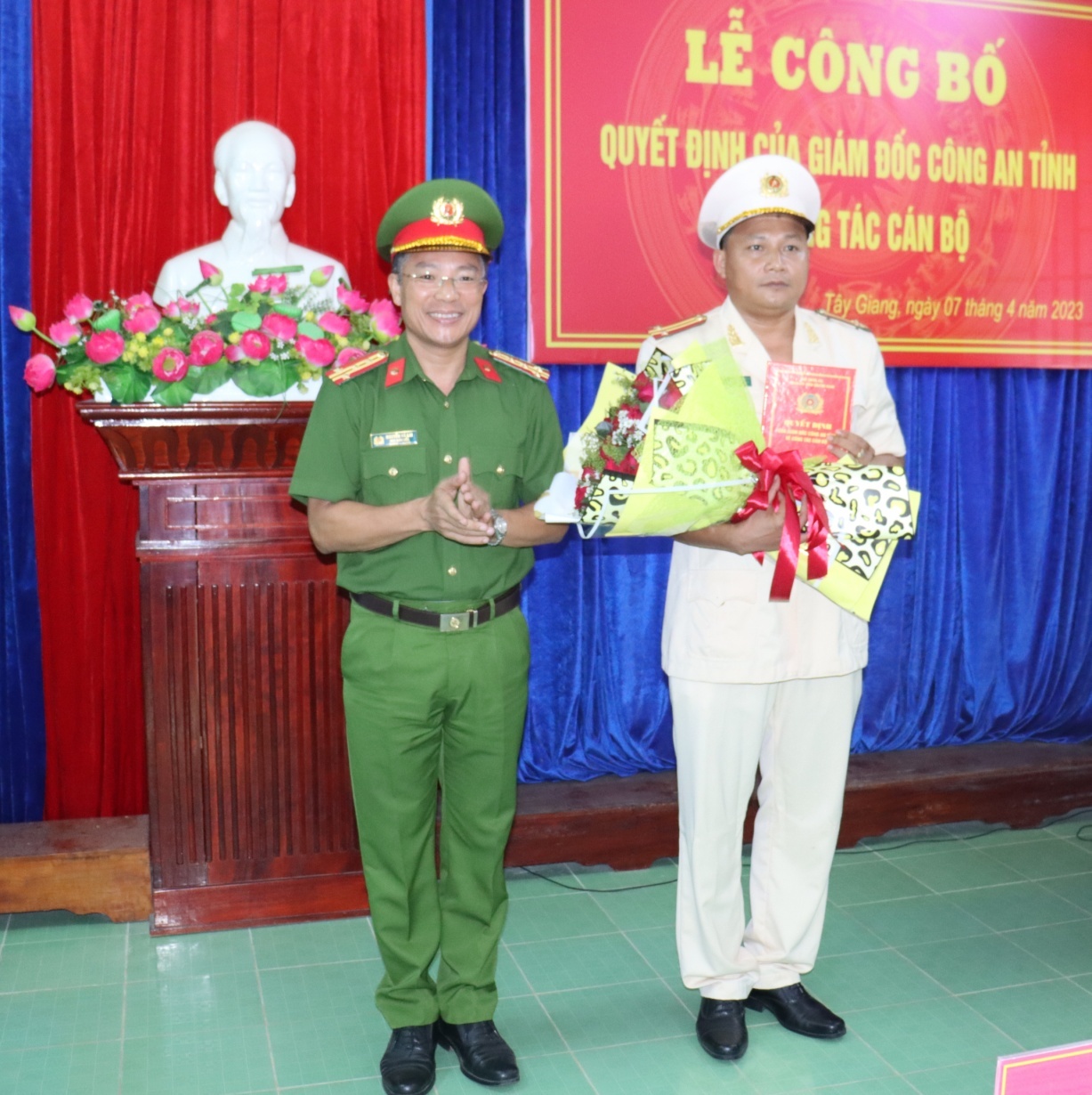 Điều động, bổ nhiệm Trung tá Lương Quốc Nghĩa giữ chức Trưởng Công an huyện Tây Giang